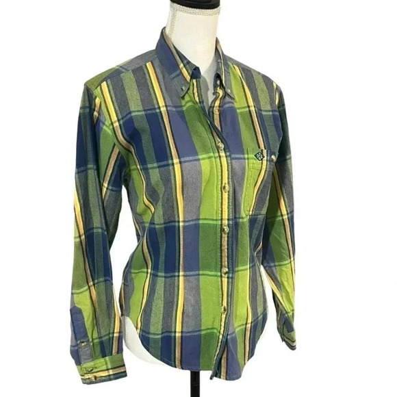 Roper Tops - Roper size S button up tightly woven midweight cotton plaid EUC